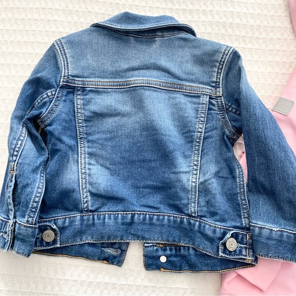 Pink Hooded Kids Hatley Rain Jacket and GAP Blue Denim Jacket Set 18-24M - Picture 6 of 6